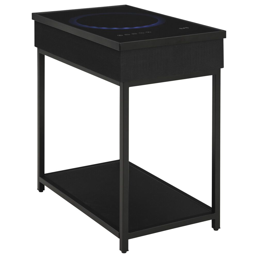 Ashley Gemmet Accent End Table with Speaker in Black, , large