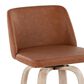 LumiSource Toriano Swivel Bar Stool with Camel Faux Leather Upholstery in Whitewashed and Black (Set of 2), , large