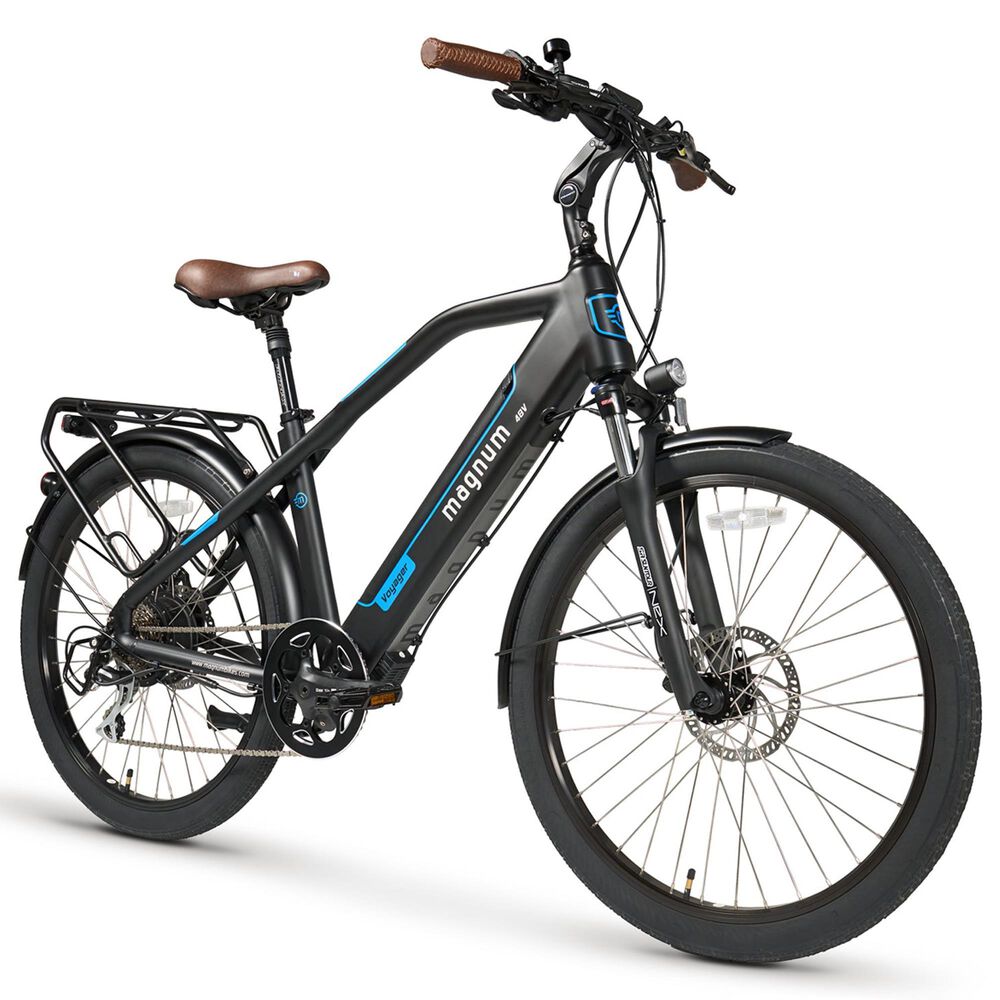 Magnum Voyager 26 Electric Bike in Matte Black and Blue, , large