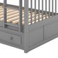 Hearth and Haven Twin over Twin Convertible Bunk Bed with Drawers in Gray, , large