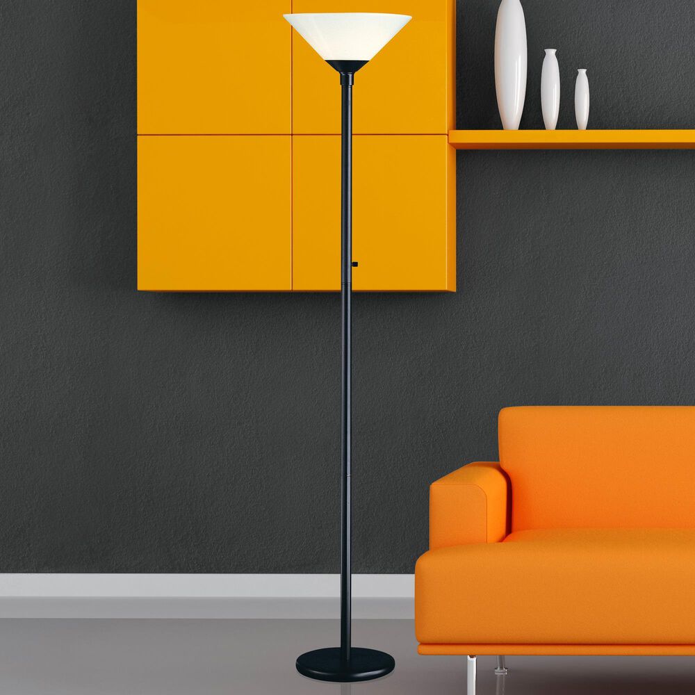 Adesso Aries Torchiere in Black, , large