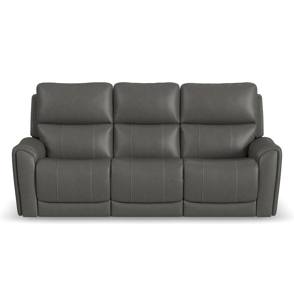 Flexsteel Carter Power Reclining Loveseat in Gray, , large
