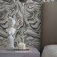 Tempaper Zebra Marble 198" x 20.5" Peel and Stick Wallpaper in Waverly White and Black, , large