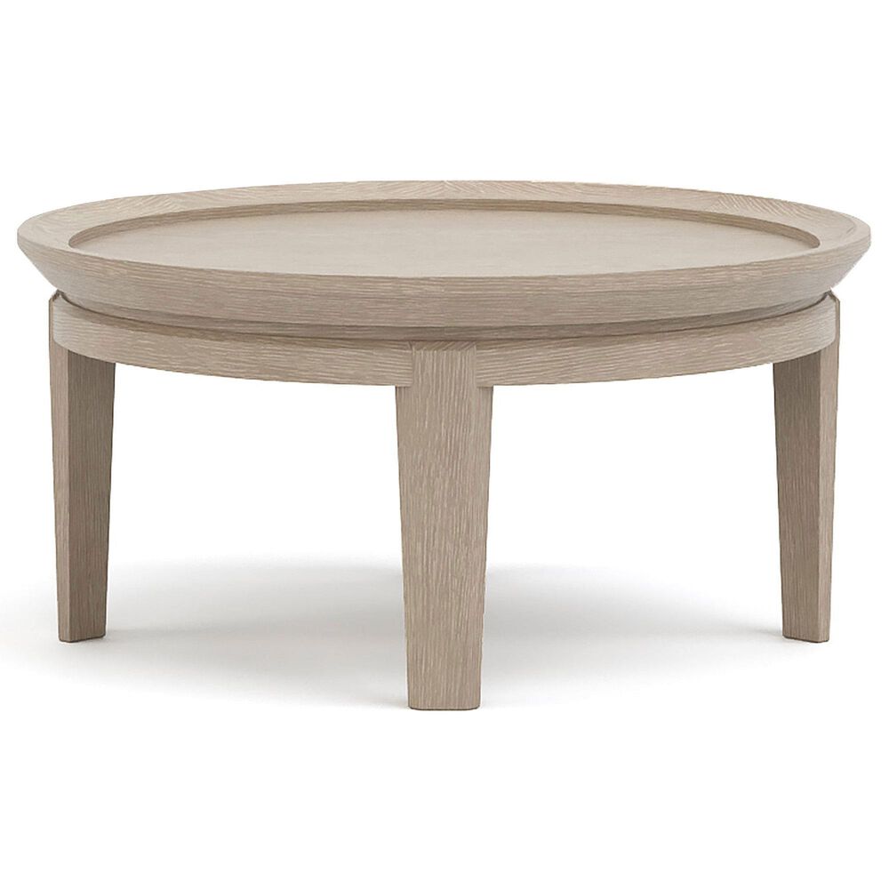 Stickley Furniture Maidsatone 28" Round Cocktail Table in Sandbank, , large