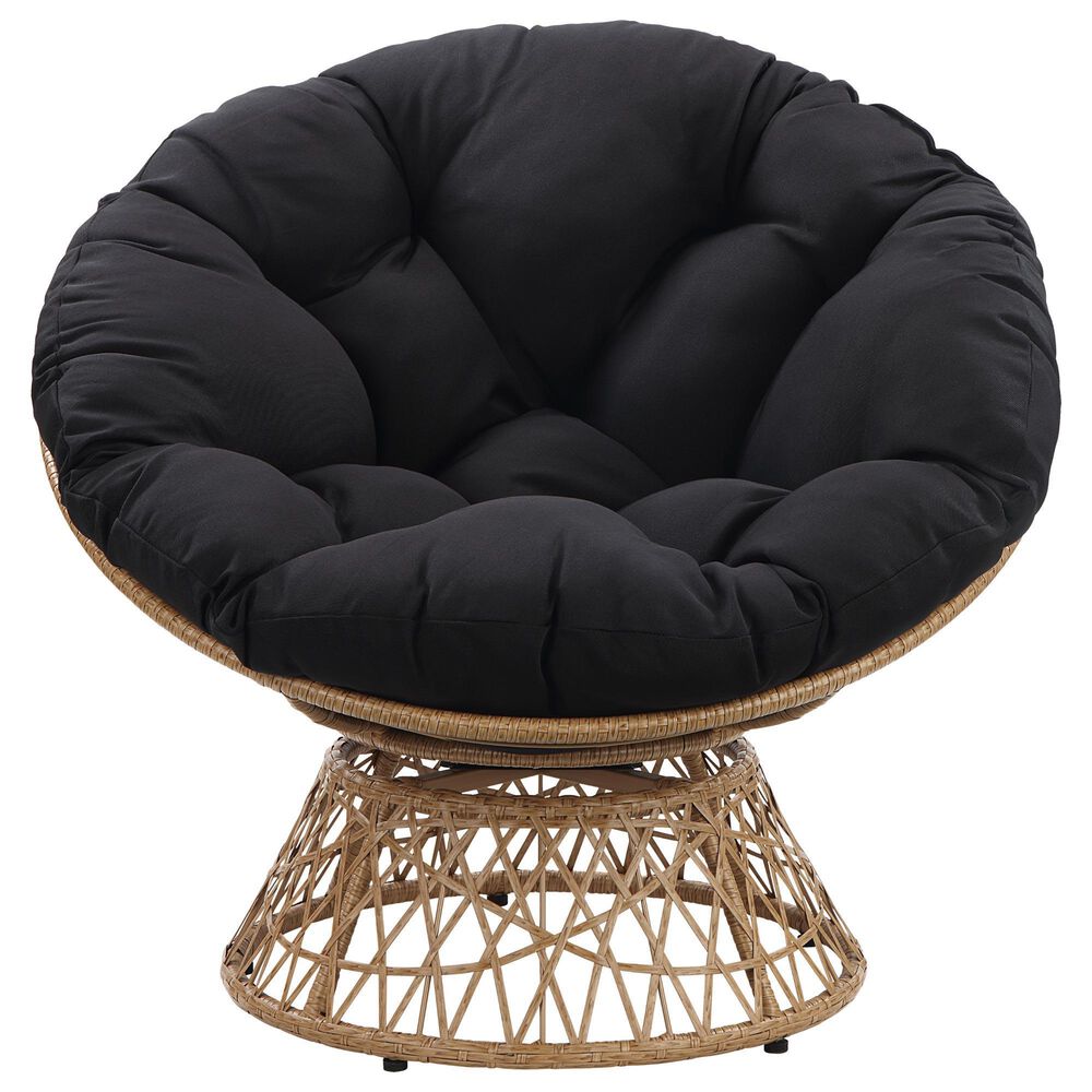 Valor Living Papasan Swivel Chair in Black, , large