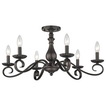 Golden Lighting Larrick 6-Light Semi-Flush in Rubbed Bronze, , large