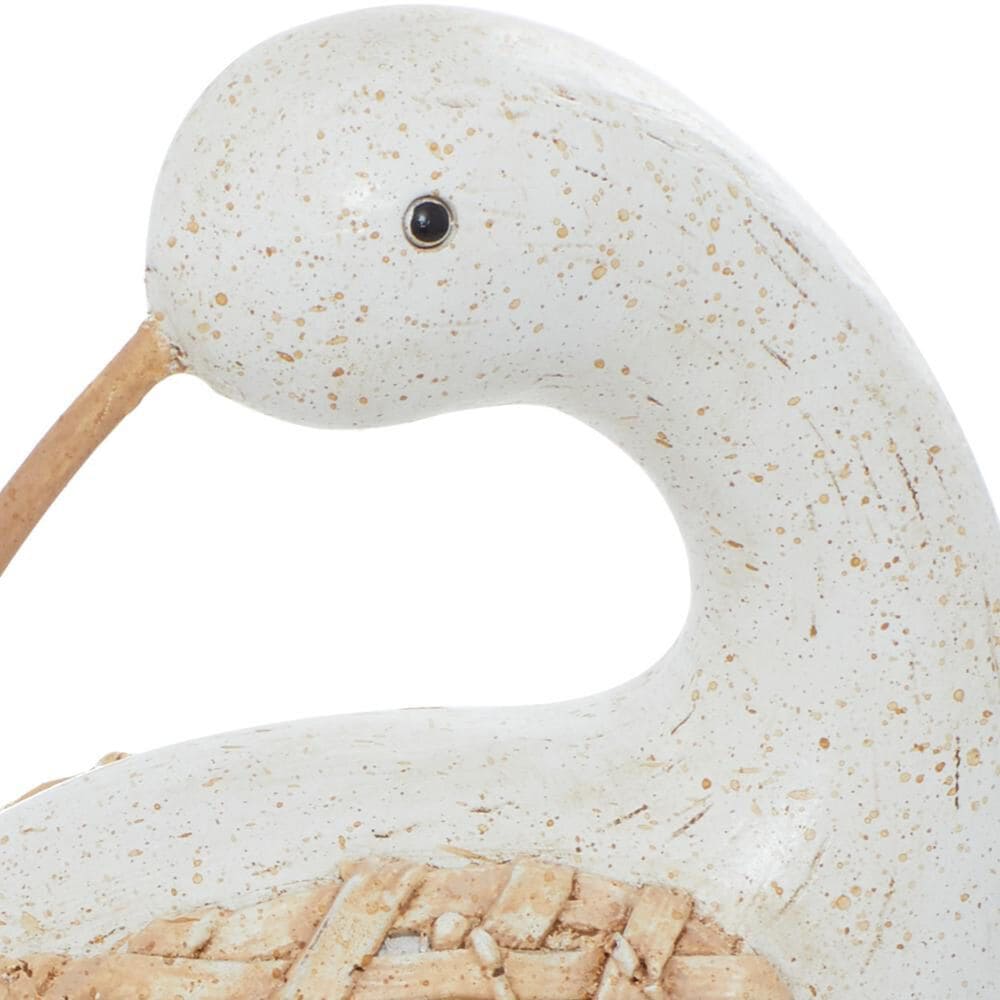 Maple and Jade 3-Piece Bird Decorative Sculpture Set in White and Tan, , large