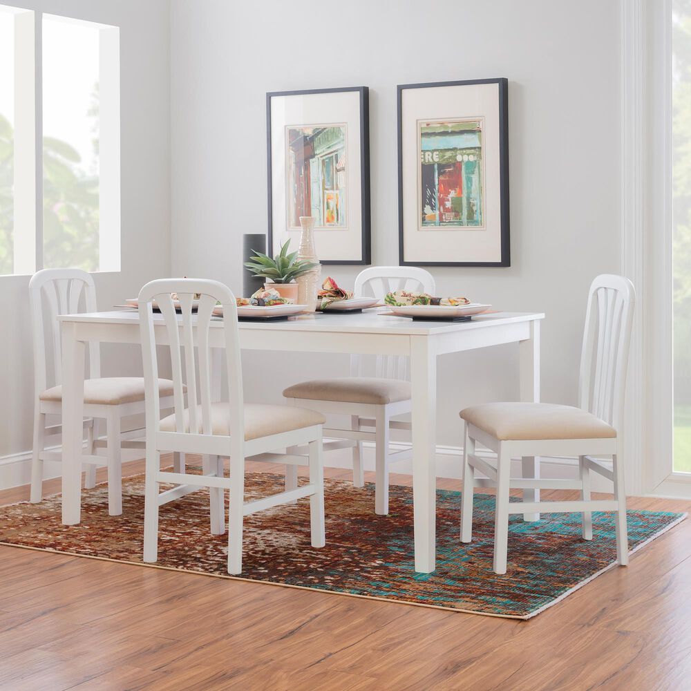 Linon Home Decor Pamela Side Chair in Bright White (Set of 2), , large