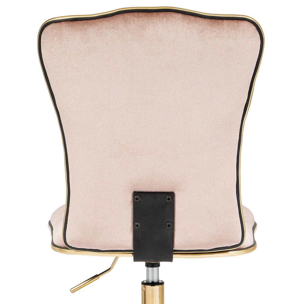 Impressions Vanity Elise Tufted Vanity Chair with Pink Cushion in Gold, , large