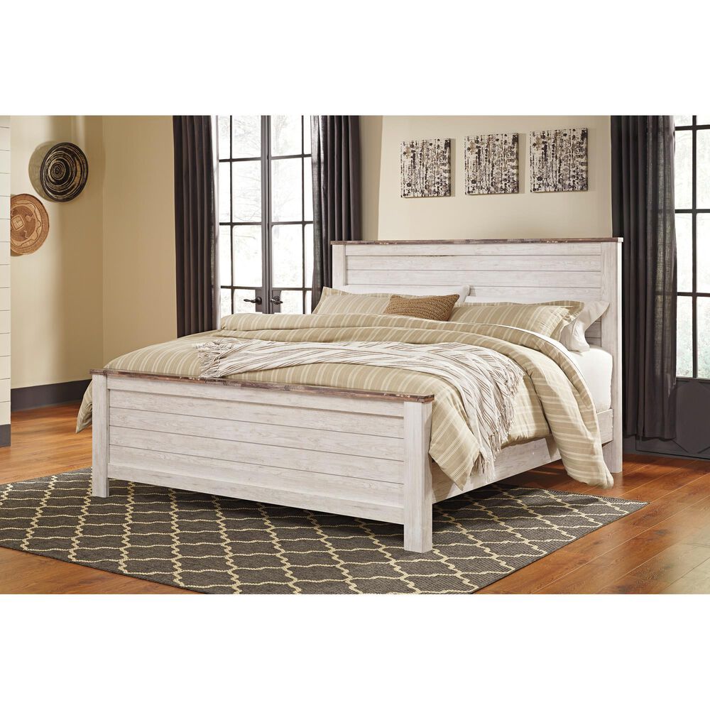 Ashley Willowton King/California King Panel Headboard in Whitewash, , large