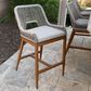HOMLUX Outdoor Counter Stool with Plaid Back in Grey and Beige (Set of 2), , large