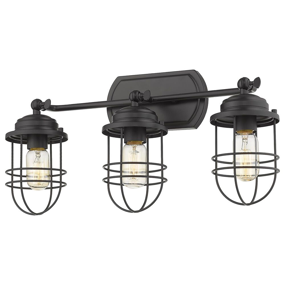 Golden Lighting Seaport 3-Light Bath Vanity in Matte Black, , large