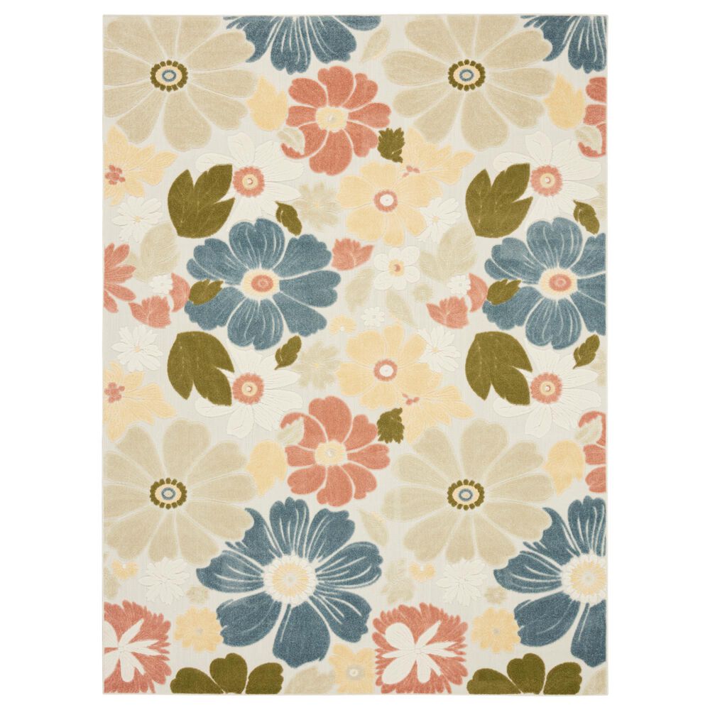 Nourison Aloha ALH42 Multicolor 7"10" x 10"6" Indoor/Outdoor Area Rug, , large