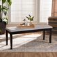 Baxton Studio Teresa Dining Bench with Grey Cushion in Dark Brown, , large