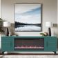 Legends Home Malibu 78" Fireplace TV Stand in Teal and Black, , large