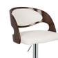 Lumisource Pino Adjustable Swivel Barstool with White Cushion in Chrome and Cherry (Set of 2), , large