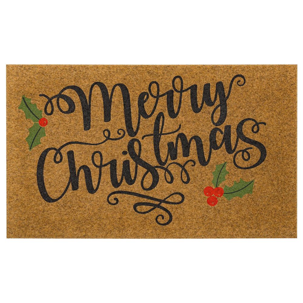 Karastan Bristol Winter Christmas 1"6" x 2"6" Multicolor Door Mat, , large