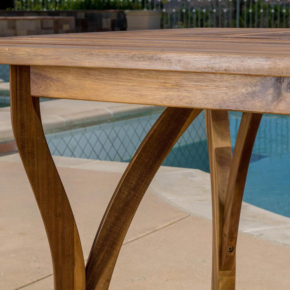 Hearth and Haven Hermosa 7-Piece Outdoor Dining Set with Cream Cushion in Teak, , large
