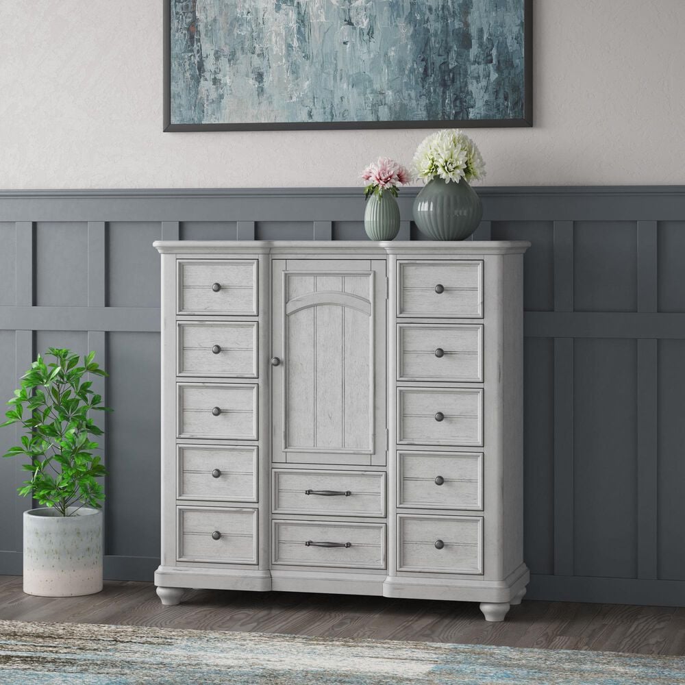 Emerald Home Furnishings New Haven 12-Drawer Chest in Oyster Shell, , large