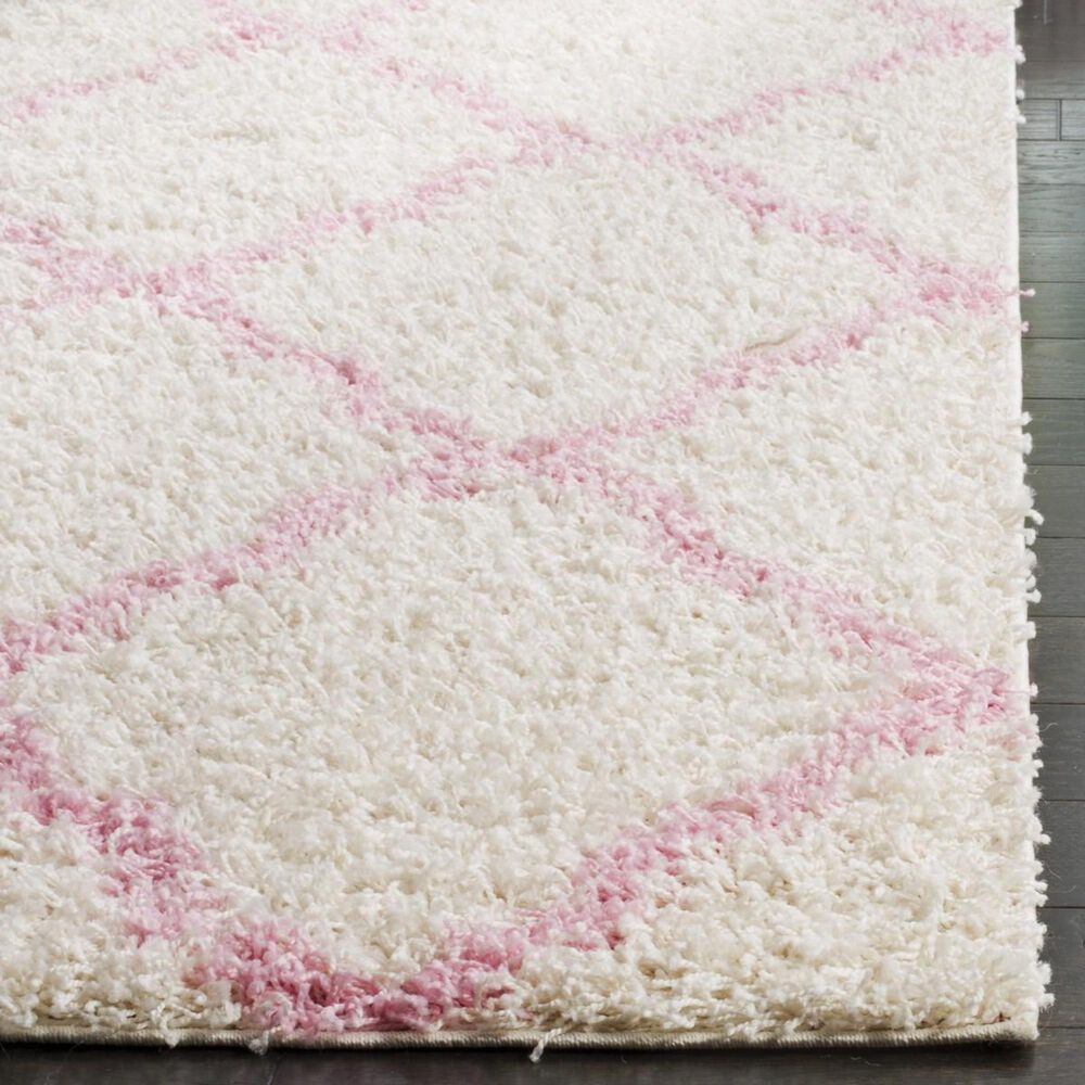 Safavieh Dallas Shag SGD257P 3&#39; x 5&#39; Ivory and Light Pink Area Rug, , large