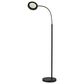 Adesso Holmes LED Magnifier Floor Lamp in Brushed Steel and Black, , large
