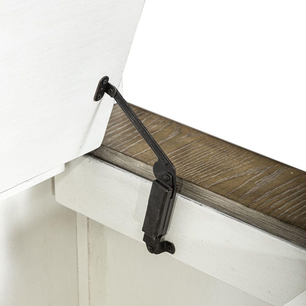 Belle Furnishings Magnolia Manor Hall Tree in Antique White and Weathered Brown, , large