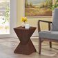 Hearth and Haven Tess Outdoor Twist-Shape Side Table in Dark Brown, , large