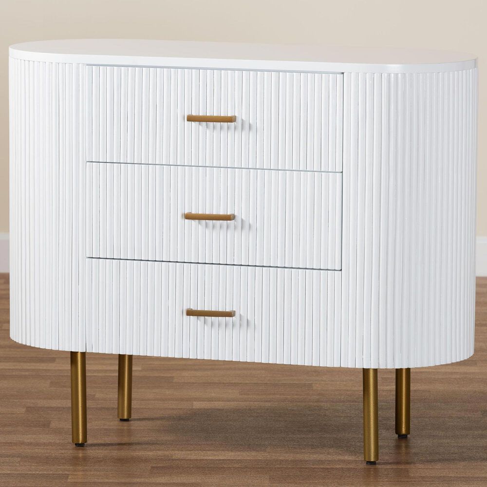 Baxton Studio Beyla 3-Drawer Dresser in White and Gold, , large