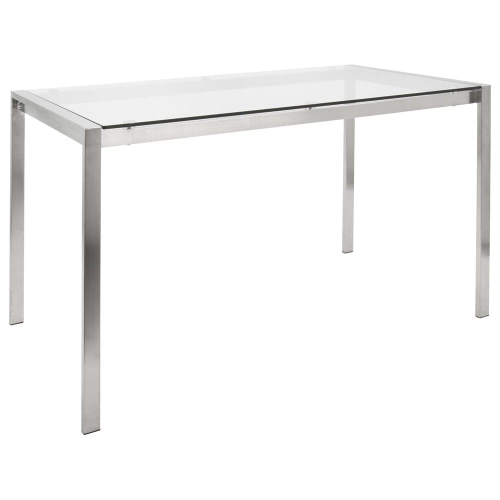 Lumisource Fuji Dining Contemporary Table in Stainless Steel with Clear Glass Top By LumiSource, , large