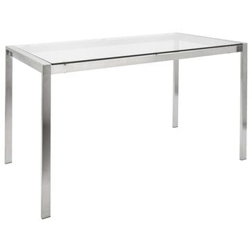 Lumisource Fuji Dining Contemporary Table in Stainless Steel with Clear Glass Top By LumiSource, , large