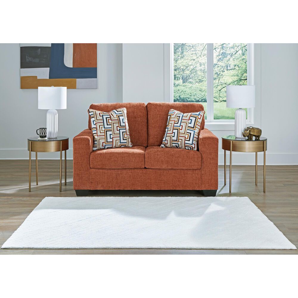 Ashley Aviemore Stationary Loveseat in Spice, , large