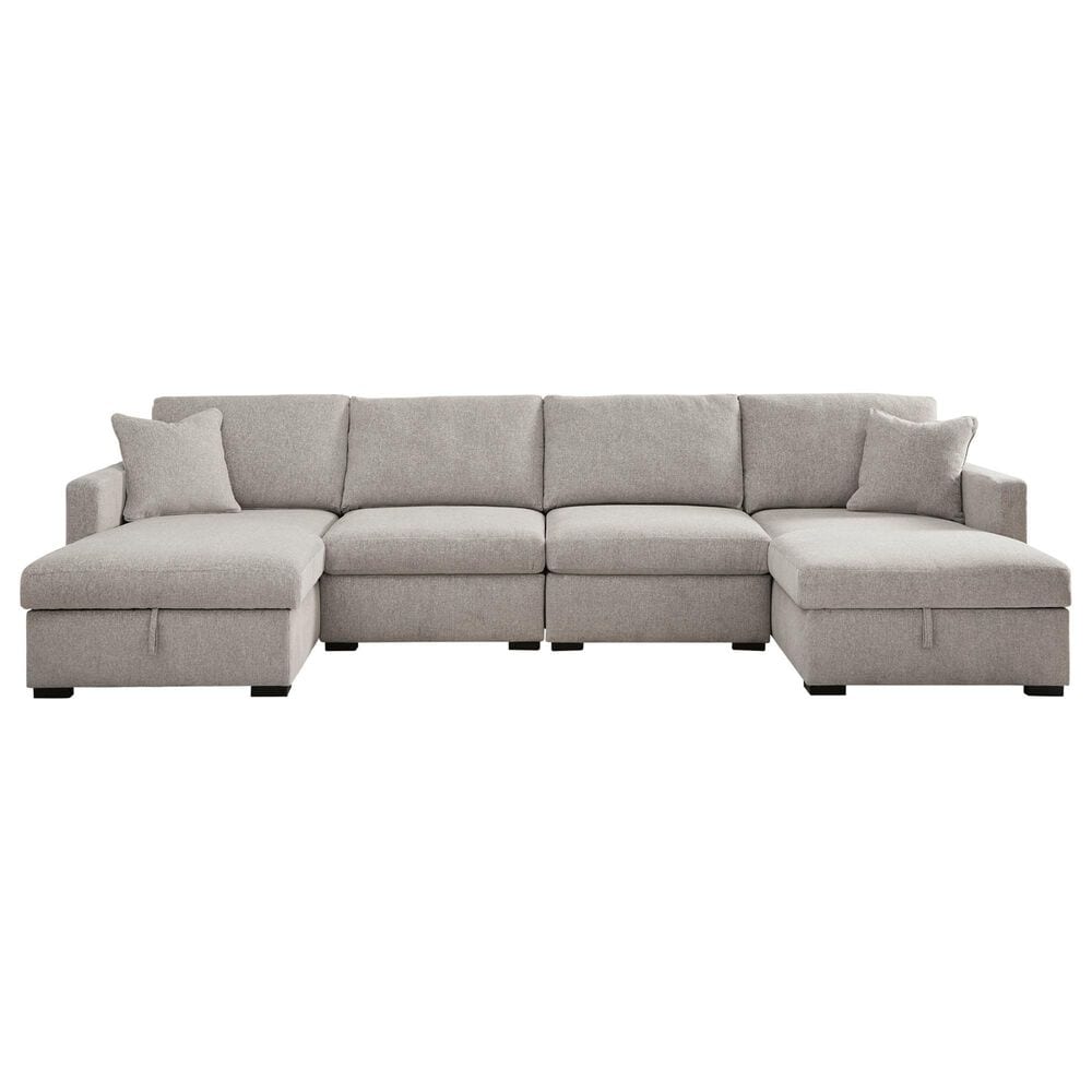 Ashley ModMax Luxe 4-Piece Symmetrical Sectional with Double Storage Chaise in Flint, , large