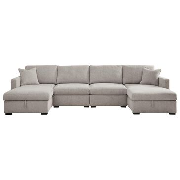 Ashley ModMax Luxe 4-Piece Symmetrical Sectional with Double Storage Chaise in Flint, , large