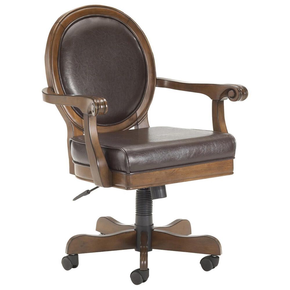 Richlands Furniture Warrington Game Chair with Castors in Rich Cherry, , large