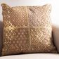 Safavieh Metallic Fin Cowhide 18"x18" Pillow in Beige/Gold, , large