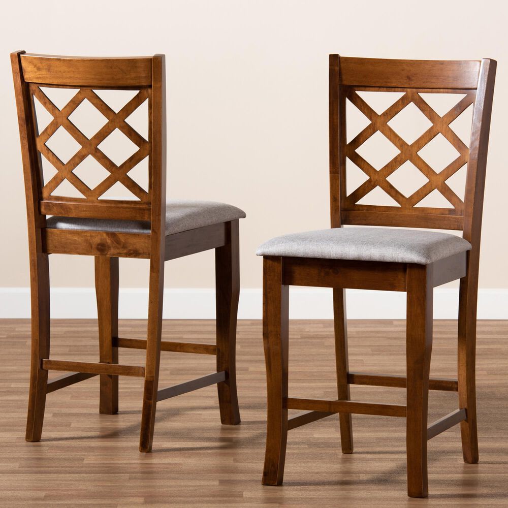 Baxton Studio Aria Counter Height Chair in Grey/Walnut (Set of 2), , large