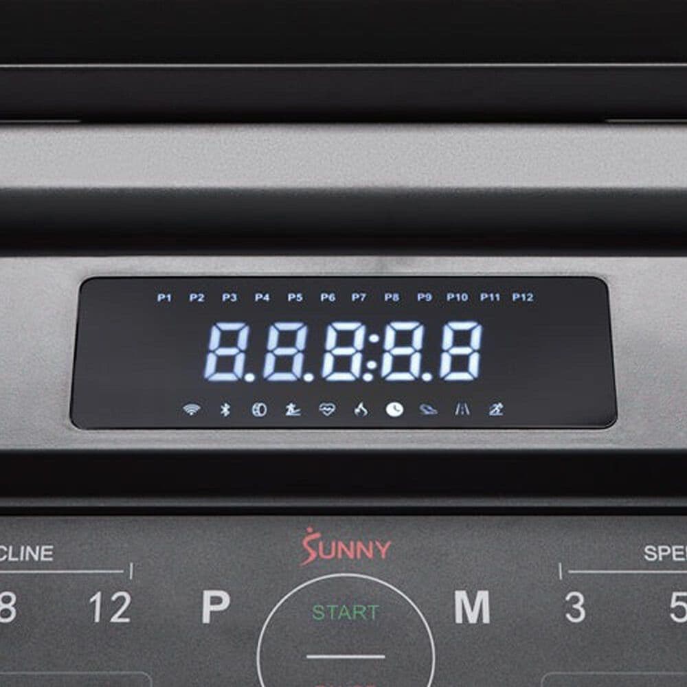 Sunny Health &amp; Fitness Pace 500 Smart Auto Incline Folding Treadmill in Black, Grey and Red, , large