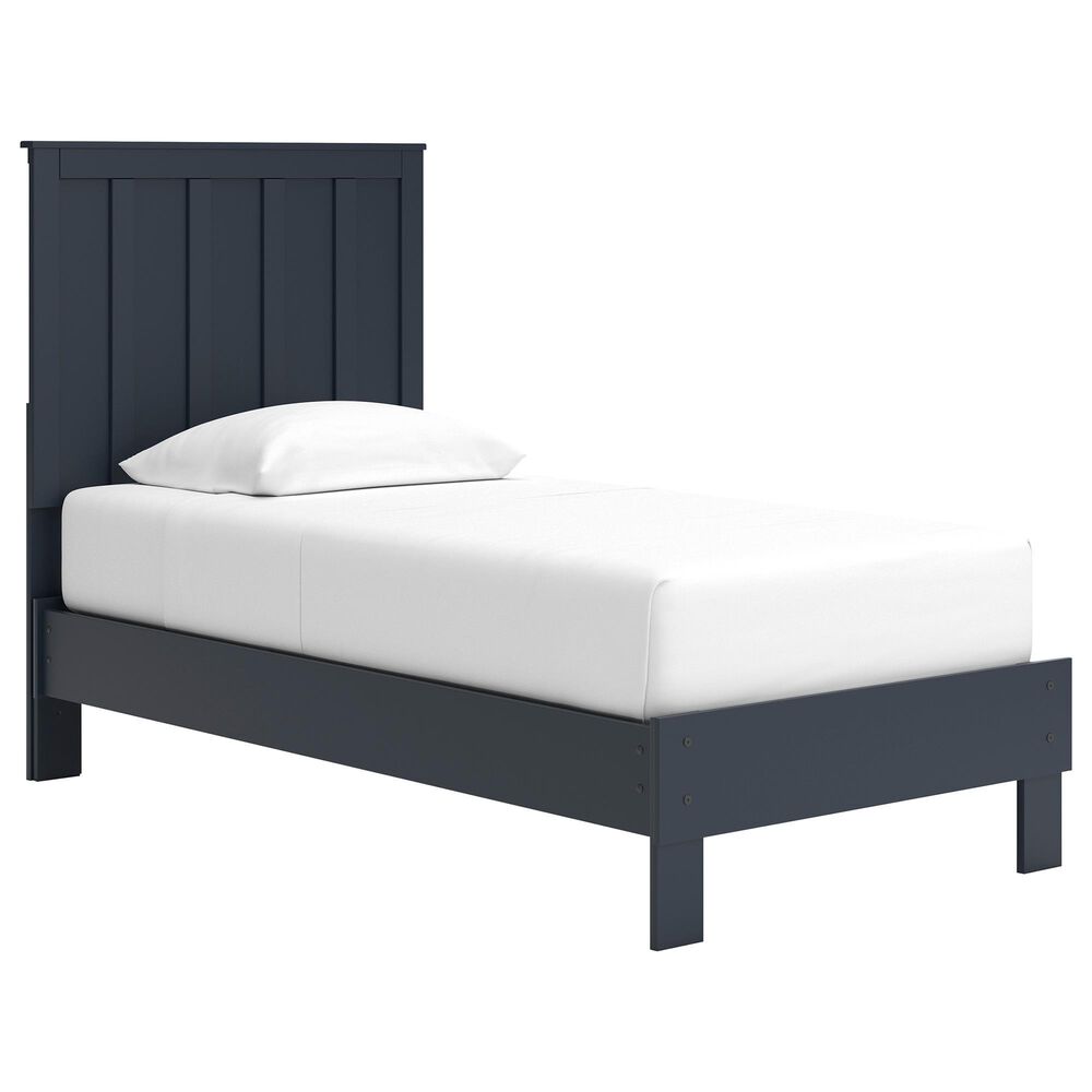 Ashley Simmenfort Twin Platform Bed in Navy Blue, , large