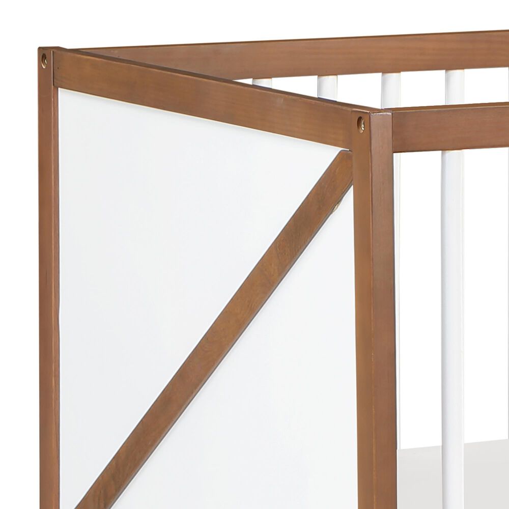 Hearth and Haven Pixie Zen 3-In-1 Convertible Crib in Walnut and White, , large