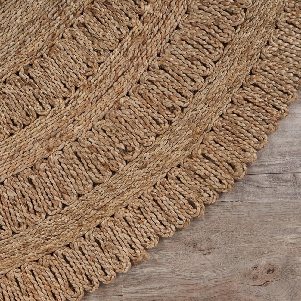 L&amp;R Resources Natural Jute  6&#39; Round Gray Area Rug, , large