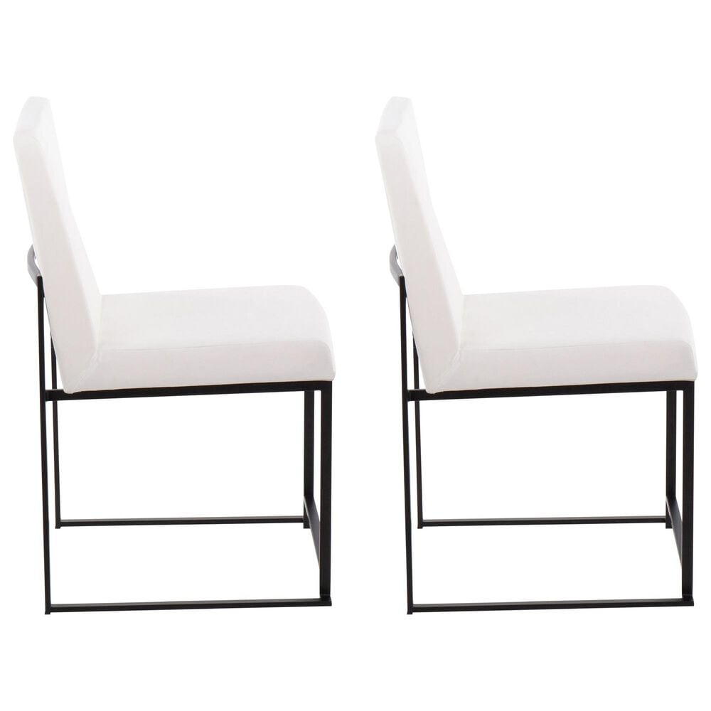 Lumisource Fuji Side Chair with White Cushion in Black &#40;Set of 2&#41;, , large