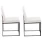 Lumisource Fuji Side Chair with White Cushion in Black (Set of 2), , large