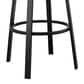 Armen Living Encinitas Patio Swivel Counter Height Bar Stool with Dark Gray Cushion in Black, , large