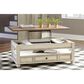 Ashley Realyn Lift Top Cocktail Table in White and Brown, , large