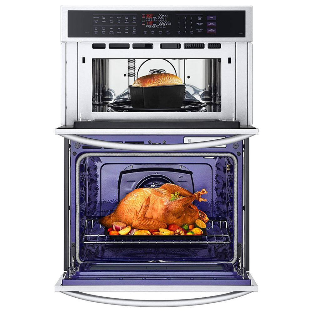 LG 2-Piece Kitchen Package with Stainless Steel 6.4 Cu Ft. Combination Wall Oven and Black 30" Smart Electric Cooktop, , large