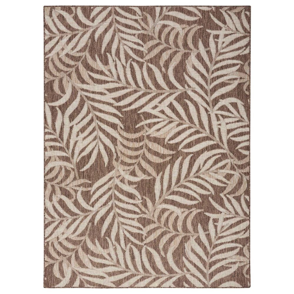 Nourison Garden Oasis Nature Mocha 5" x 7" Indoor/Outdoor Area Rug, , large
