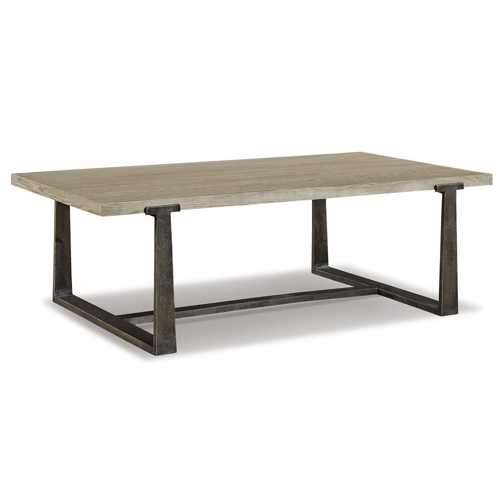 Signature Design by Ashley Dalenville Rectangular Coffee Table in Antique Pewter and Gray, , large