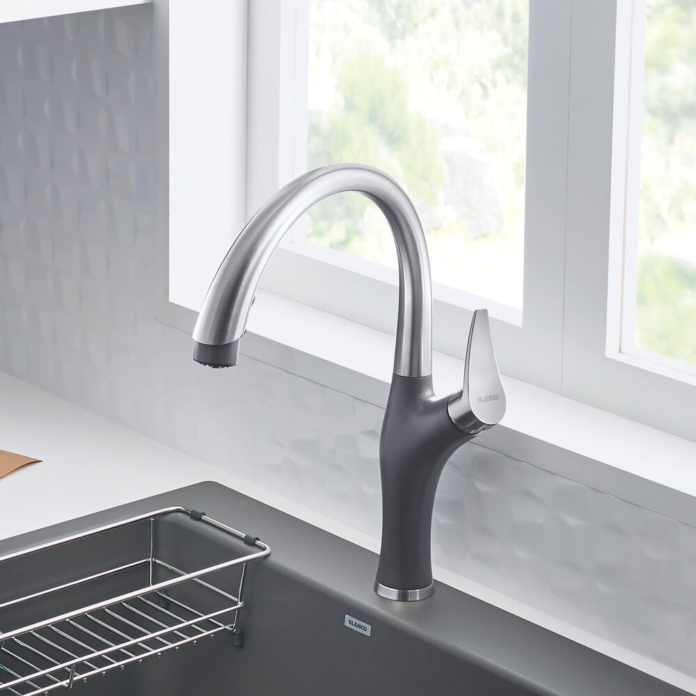 Blanco Artona Pull-Down Kitchen Faucet 1.5 GPM in PVD Steel and Cinder, , large