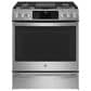 GE Profile 30" Dual Fuel Slide-In Front-Control Range in Fingerprint Resistant Stainless Steel, , large