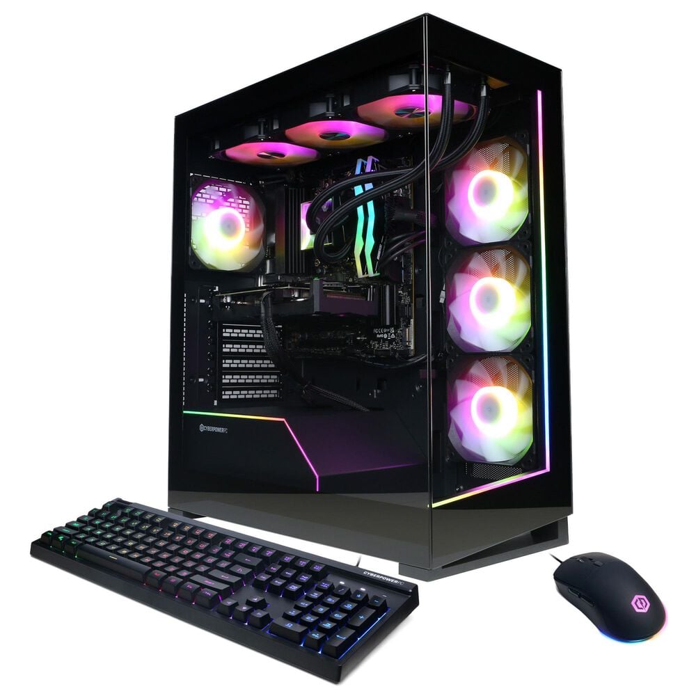 CyberPowerPC Gamer Supreme Gaming Desktop | AMD Ryzen 9 9900X - 32GB RAM - AMD Radeon RX 9060 XT Graphics - 2TB SSD in Black, , large